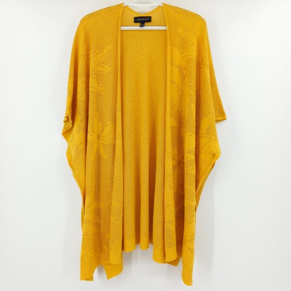 Lane Bryant Yellow Floral Open Kimono Boho Beach - Picture 1 of 9